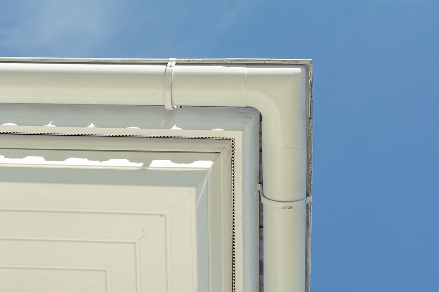 New white gutter on a home